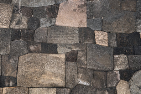 Stone texture of the Palace in Tokyo, Japan. Palace and Gardens in central Tokyo, Japan.の写真素材
