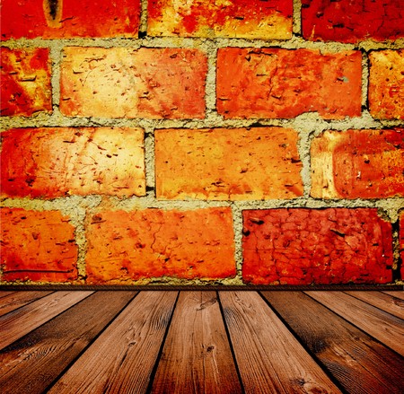 vintage brick and wooden interiorの写真素材
