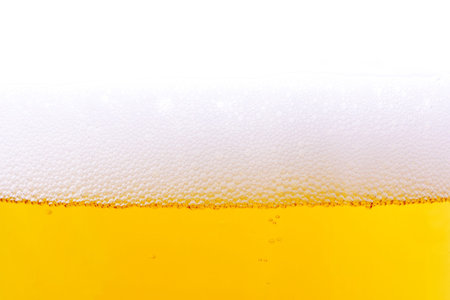beer with a bubbles backgroundの写真素材