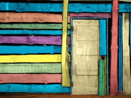 colorful vintage wooden door                         の写真素材
