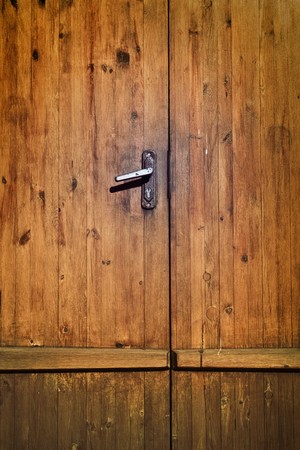 vintage brown wooden door close-up の写真素材