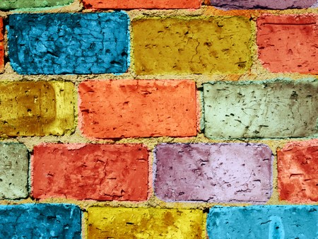 painted brick wallの写真素材