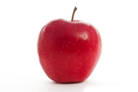 red apple isolated on whiteの写真素材
