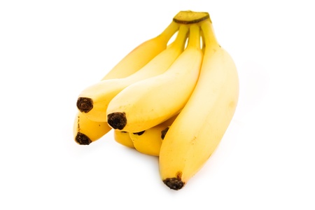 close up shot of bananas isolated on white の写真素材