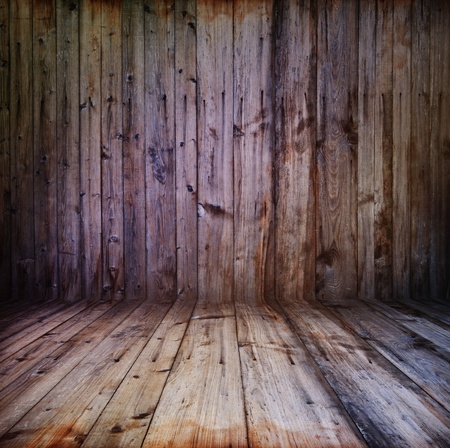 rusty vintage wooden interior with artistic shadows addedの写真素材