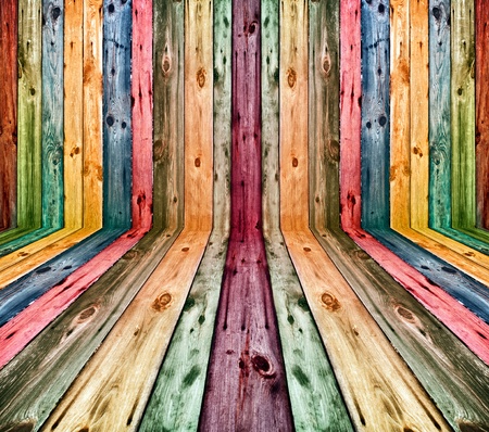 creative multicolored wooden interior with artistic shadows addedの写真素材
