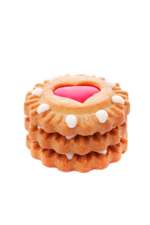 close up shot of cookies isolated on white backgroundの写真素材