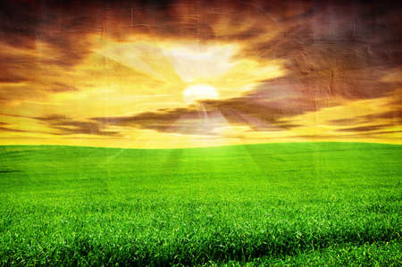 grunge image of landscape on vintage concrete texture with artistic shadows added の写真素材