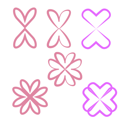 A set of hearts isolated on a white background. heartのイラスト素材