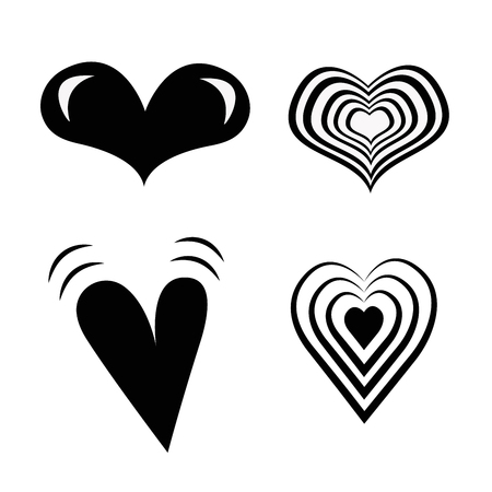 Big set of various heart templates. Different hearts collection.のイラスト素材