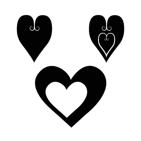 Big set of various heart templates. Different hearts collection.のイラスト素材