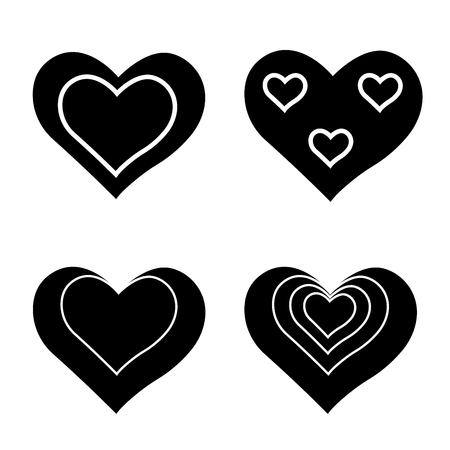 Big set of various heart templates. Different hearts collection.のイラスト素材