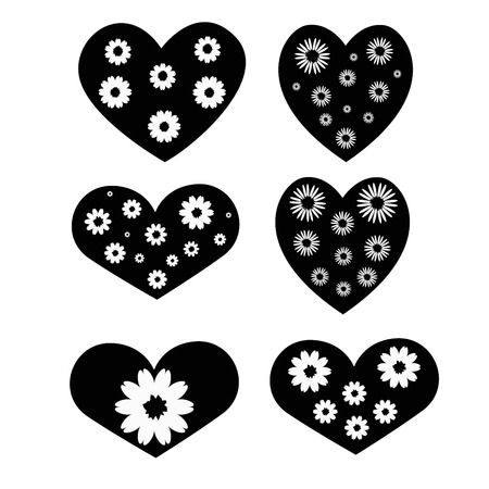 Big set of various heart templates. Different hearts collection.  heartのイラスト素材