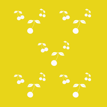 Pattern with cherries. - Illustration. Cherry, Berry Fruit, Foodのイラスト素材