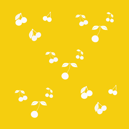 Pattern with cherries. - Illustration. Cherry, Berry Fruit, Foodのイラスト素材