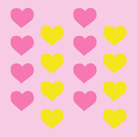 Lovely heart wallpaper. heart shapes in different colors for Valentines Day background.のイラスト素材