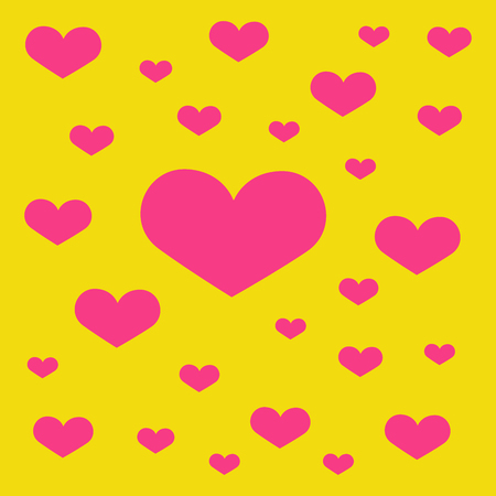 heart shapes in different sizes for Valentines Day background. Lovely heart wallpaper.のイラスト素材