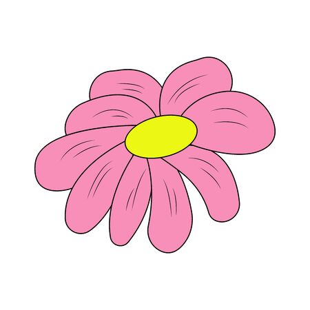 Vector illustration colorful flower. Sketch accessories. vector colored accessory to birthday and holidayのイラスト素材