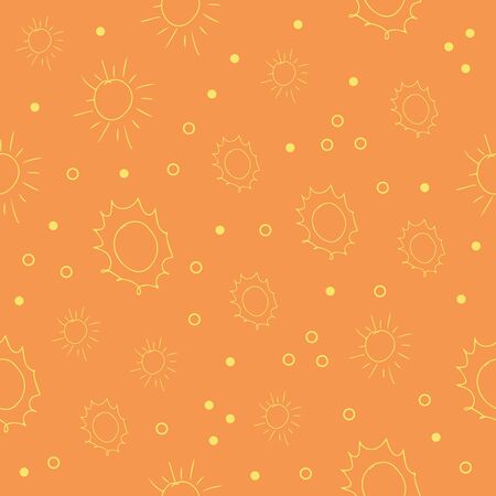 sun seamless pattern vector. Cartoon seamless pattern with sun. Cute vector colorful seamless pattern.のイラスト素材