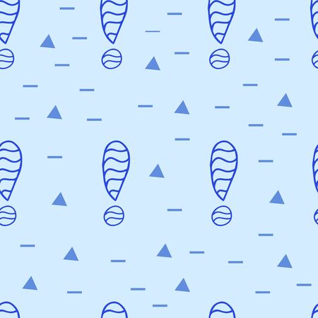 Exclamation mark seamless pattern on white background. Hand drawn vector elements.Vector sketch question marks backgroundのイラスト素材