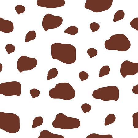 Cow skin texture, spot repeated seamless pattern Vector. Animal print dalmatian dog stains.のイラスト素材