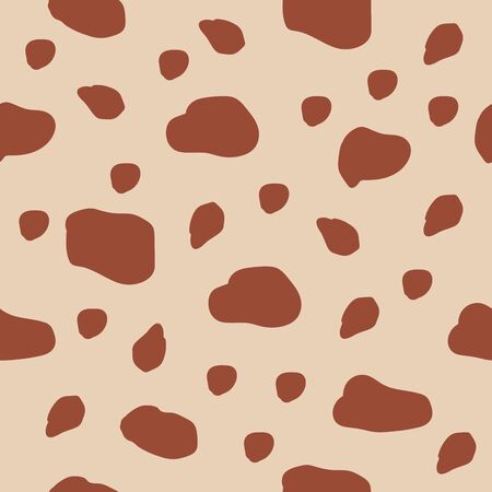 Cow skin texture, spot repeated seamless pattern Vector. Animal print dalmatian dog stains.のイラスト素材