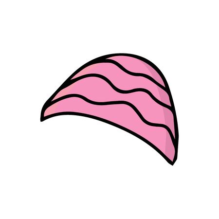 Vector with Warm winter hat in doodle style. Vector hand drawn illustration.のイラスト素材
