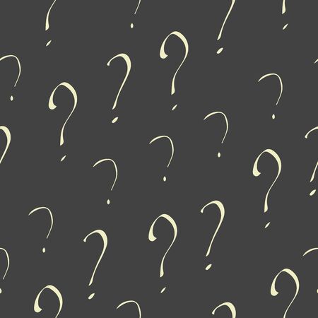 Question mark vector seamless pattern. Hand drawn sketch. FAQ button. Asking questions. Ask for helpのイラスト素材