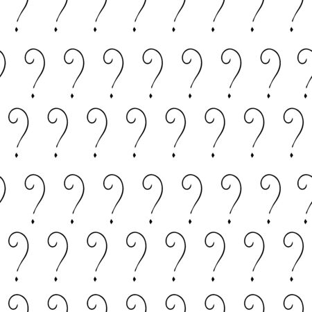 Question mark vector seamless pattern. Hand drawn sketch. FAQ button. Asking questions. Ask for helpのイラスト素材