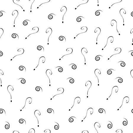 Question mark vector seamless pattern. Hand drawn sketch. FAQ button. Asking questions. Ask for helpのイラスト素材