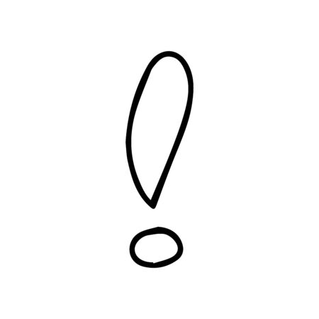 Exclamation mark. Grunge doodle sketch exclamation marks vector. exclamation marks illustration on white backgroundのイラスト素材