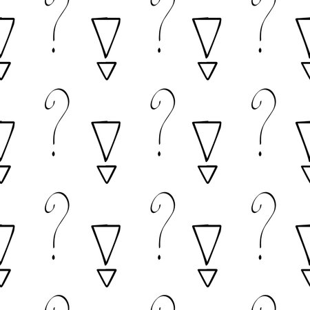 Question marks seamless pattern. Vector sketch question marks backgroundのイラスト素材