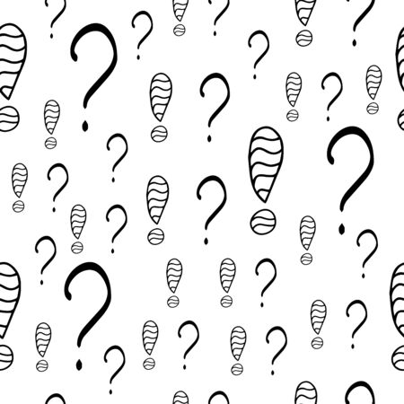 Question marks seamless pattern. Vector sketch question marks backgroundのイラスト素材