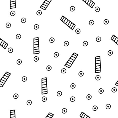 Exclamation mark seamless pattern on white background. Hand drawn vector elements.Vector sketch question marks backgroundのイラスト素材
