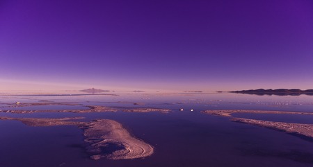 Salar de Uyuni in Bolivia, sunriseの写真素材