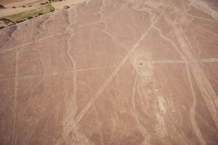 Desert View Nazca bird\'s-eye view. Wonderful geoglyphs and lines of the ancient Incas.