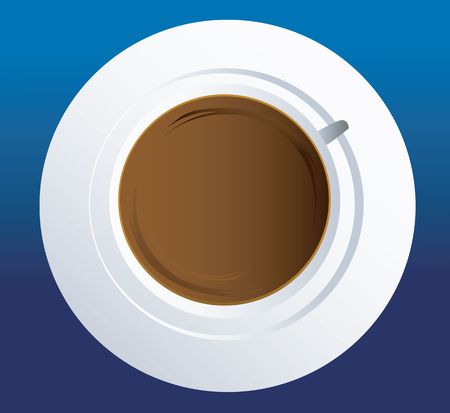 Illustration of a cup of coffee in a table cloth	の写真素材
