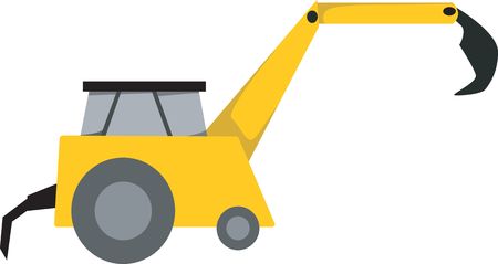Illustration of  a yellow fork crane	の写真素材