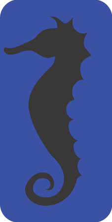 Illustration of a symbol of seahorse in blue background	の写真素材