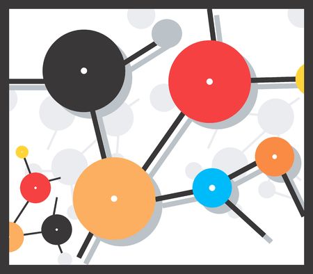 Illustration of a symbol of molecule	の写真素材