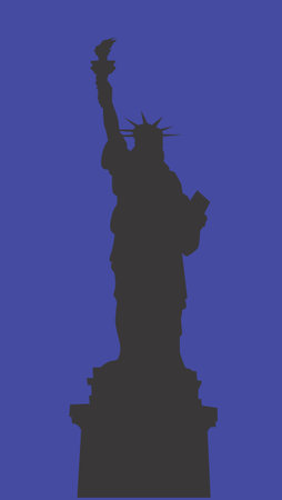 Illustration of a symbol of silhouette of statue of liberty	