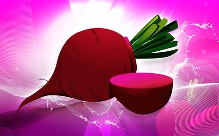 Illustration of two beetroots with its leaves	の写真素材
