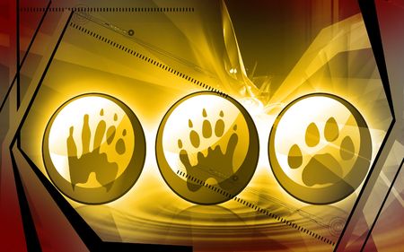 Illustration of three round with prints	の写真素材