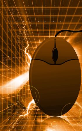 Illustration of mouse using with computer	の写真素材