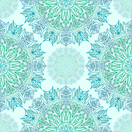 Mandala seamless pattern, Eastern ornament and motif.のイラスト素材