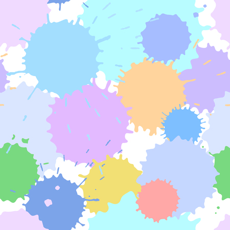 Seamless pattern with ink and paint spots, vector splattered backgroundのイラスト素材