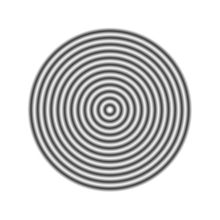 Concentric ripple circles set. Sonar or sound wave rings collection. Epicentre, target, radar icon concept. Radial signal or vibration elements.のイラスト素材