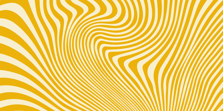 Retro groovy background. Wavy vintage psychedelic wallpaper. Trippy pattern, cover, poster in 60s or 70s style. Liquid hippie texture. Vectorのイラスト素材