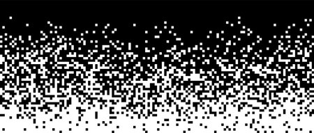 Pixelated halftone gradient noise. black and white fading pixel texture. Dissolving wallpaper. Vector backgroundのイラスト素材