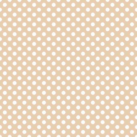 Polka dot seamless pattern. Beige and white repeated background. Swatch template for textile, fabric, plaid, tablecloths, clothes. Vector wallpaperのイラスト素材